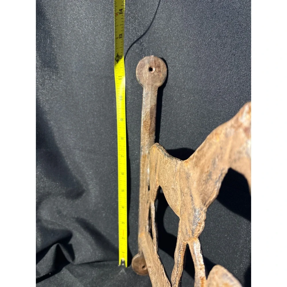 Vintage Rustic Cast Iron Horse and Foal Wall Mount Hook‎ Plant Hanger Brown